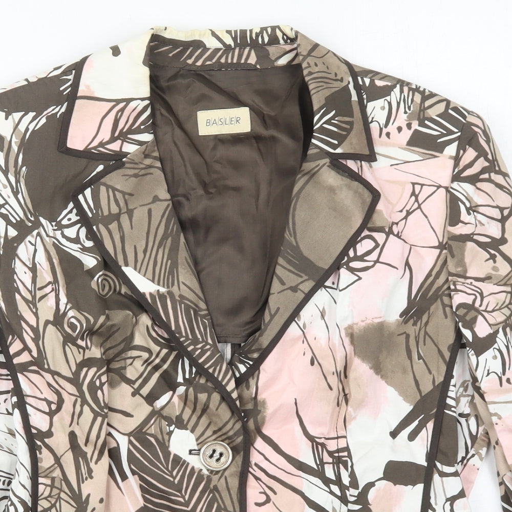 Basler Womens Brown Floral  Jacket  Size 16  Button