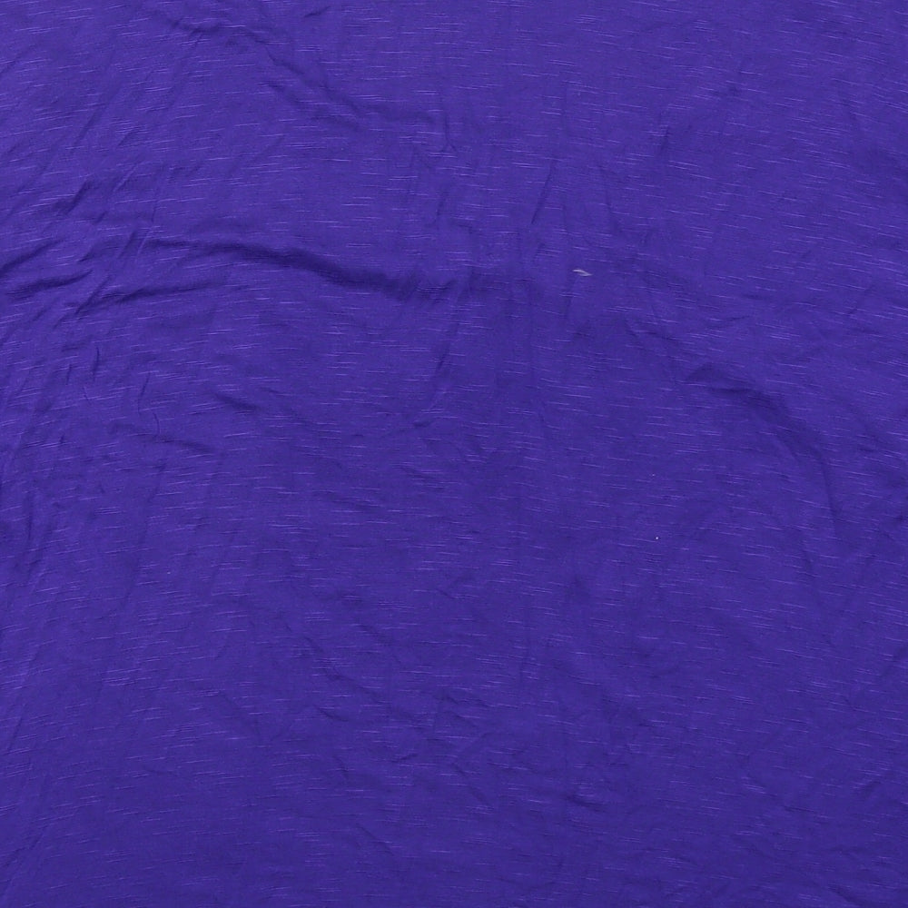 Marks and Spencer Womens Purple  Viscose Basic T-Shirt Size 20 Round Neck