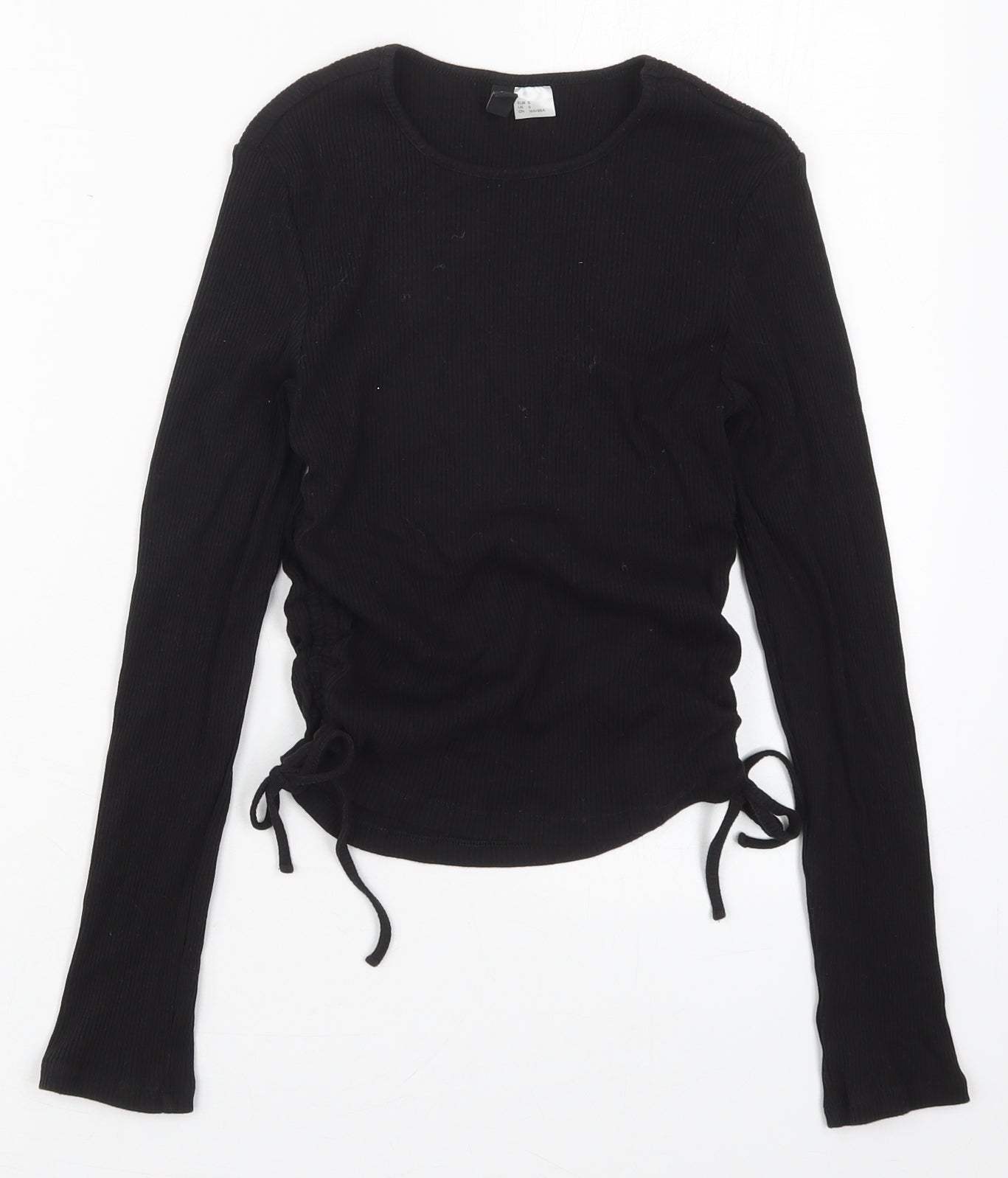 H&M Womens Black  Cotton Basic T-Shirt Size S Crew Neck