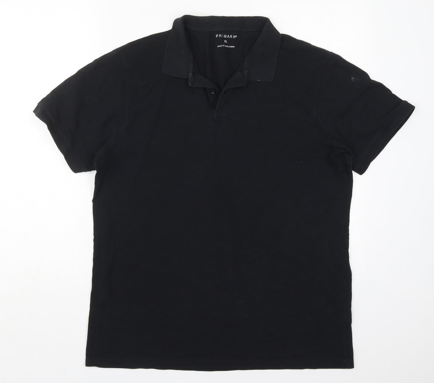 Primark Mens Black  Cotton  Polo Size XL Collared Pullover - .