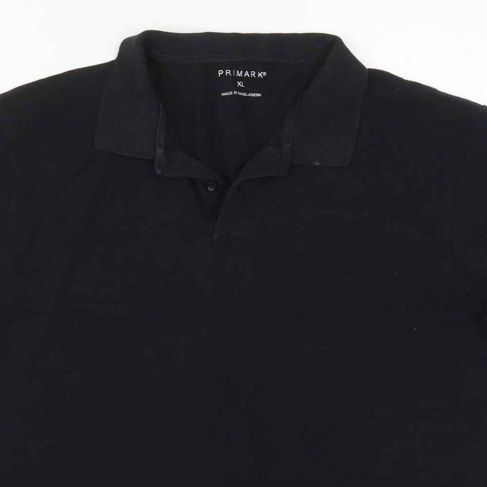 Primark Mens Black  Cotton  Polo Size XL Collared Pullover - .