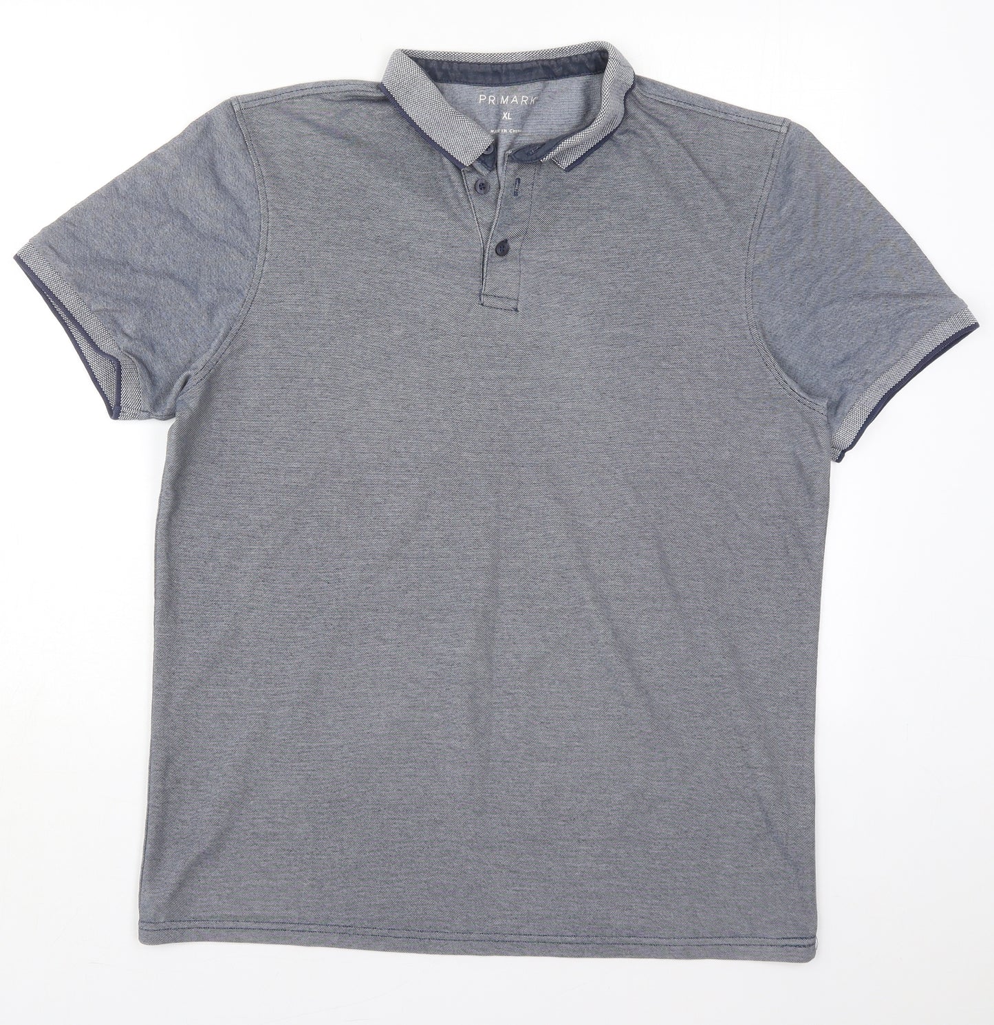 Primark Mens Blue  Cotton  Polo Size XL Collared Pullover