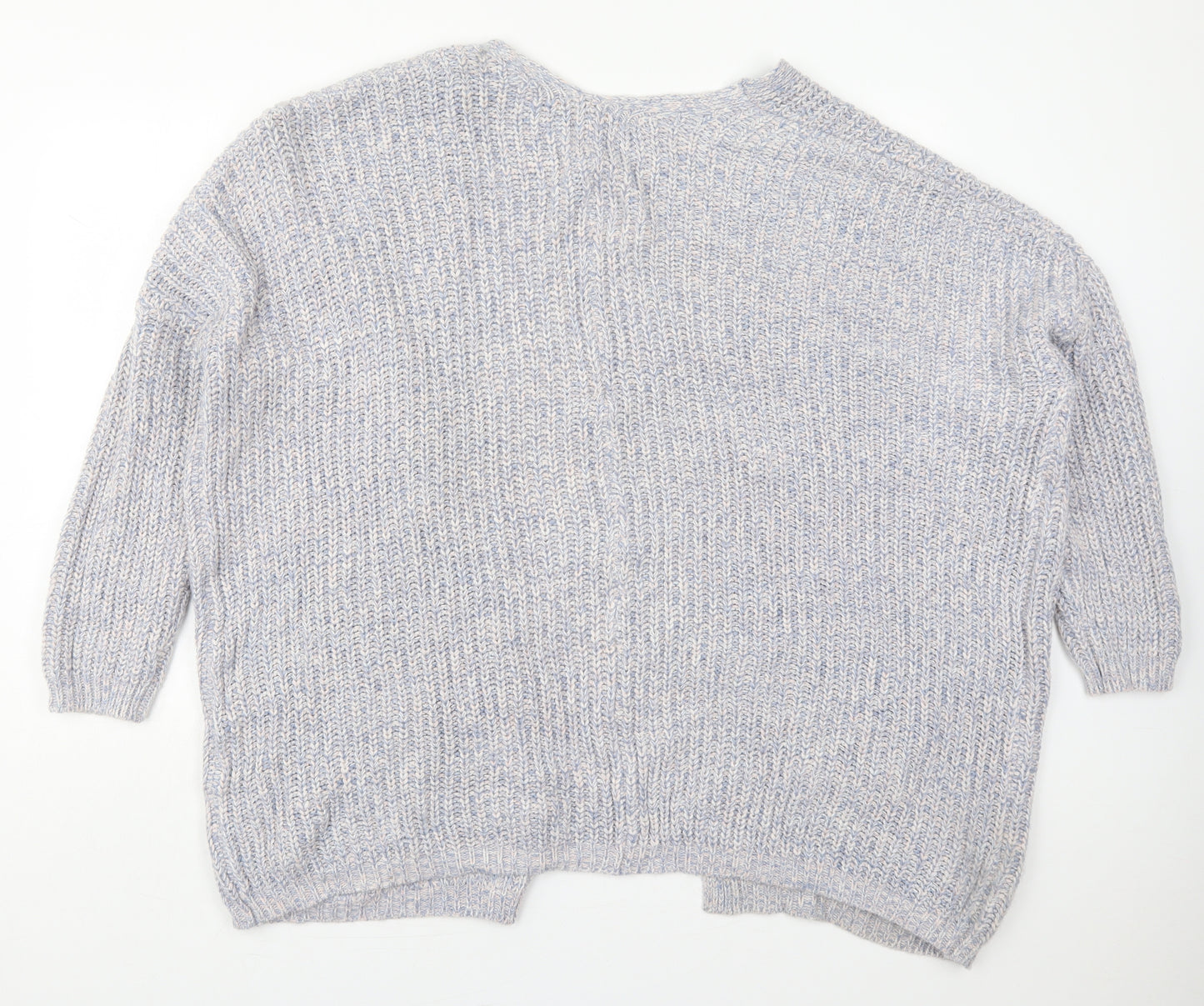 TU Womens Blue V-Neck  Acrylic Cardigan Jumper Size 20