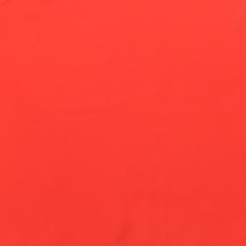 New Look Womens Red  Polyester Cropped T-Shirt Size 8 Round Neck