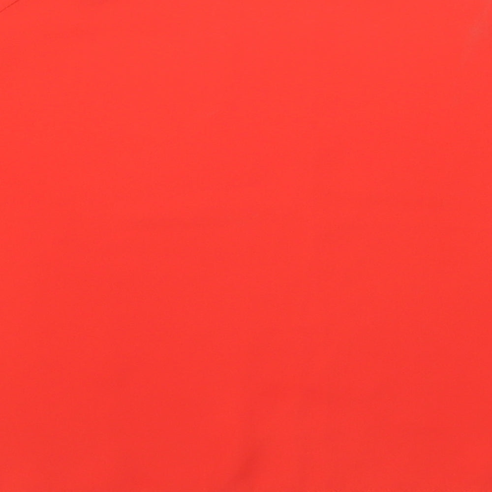 New Look Womens Red  Polyester Cropped T-Shirt Size 8 Round Neck