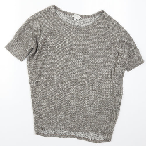 Apricot Womens Grey Round Neck  Acrylic Pullover Jumper Size S