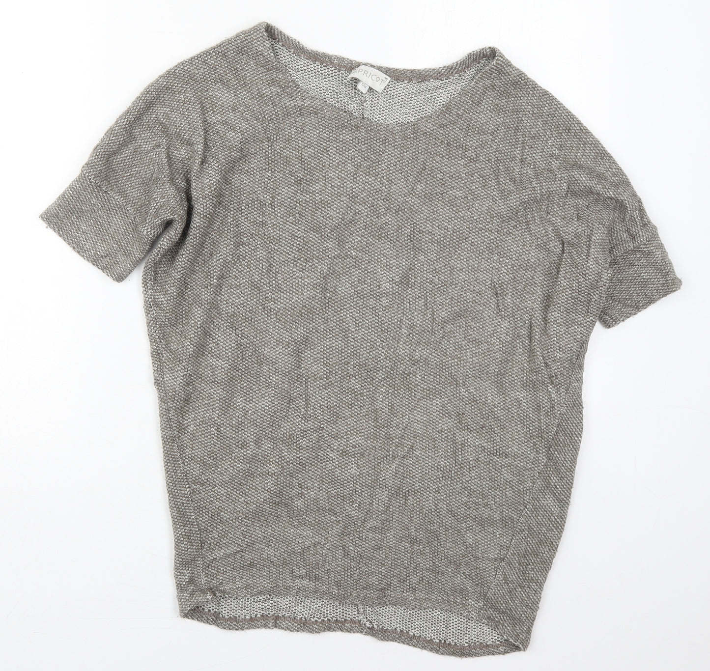 Apricot Womens Grey Round Neck  Acrylic Pullover Jumper Size S