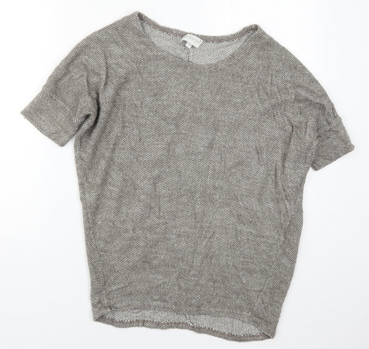 Apricot Womens Grey Round Neck  Acrylic Pullover Jumper Size S