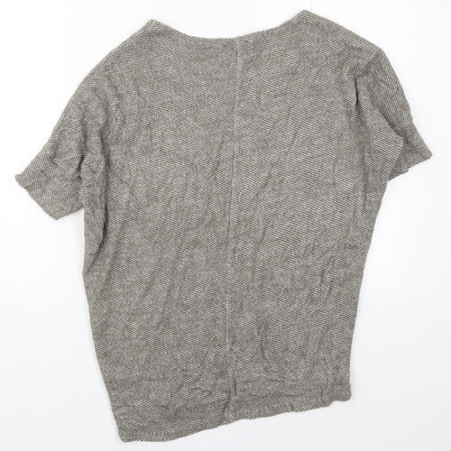 Apricot Womens Grey Round Neck  Acrylic Pullover Jumper Size S