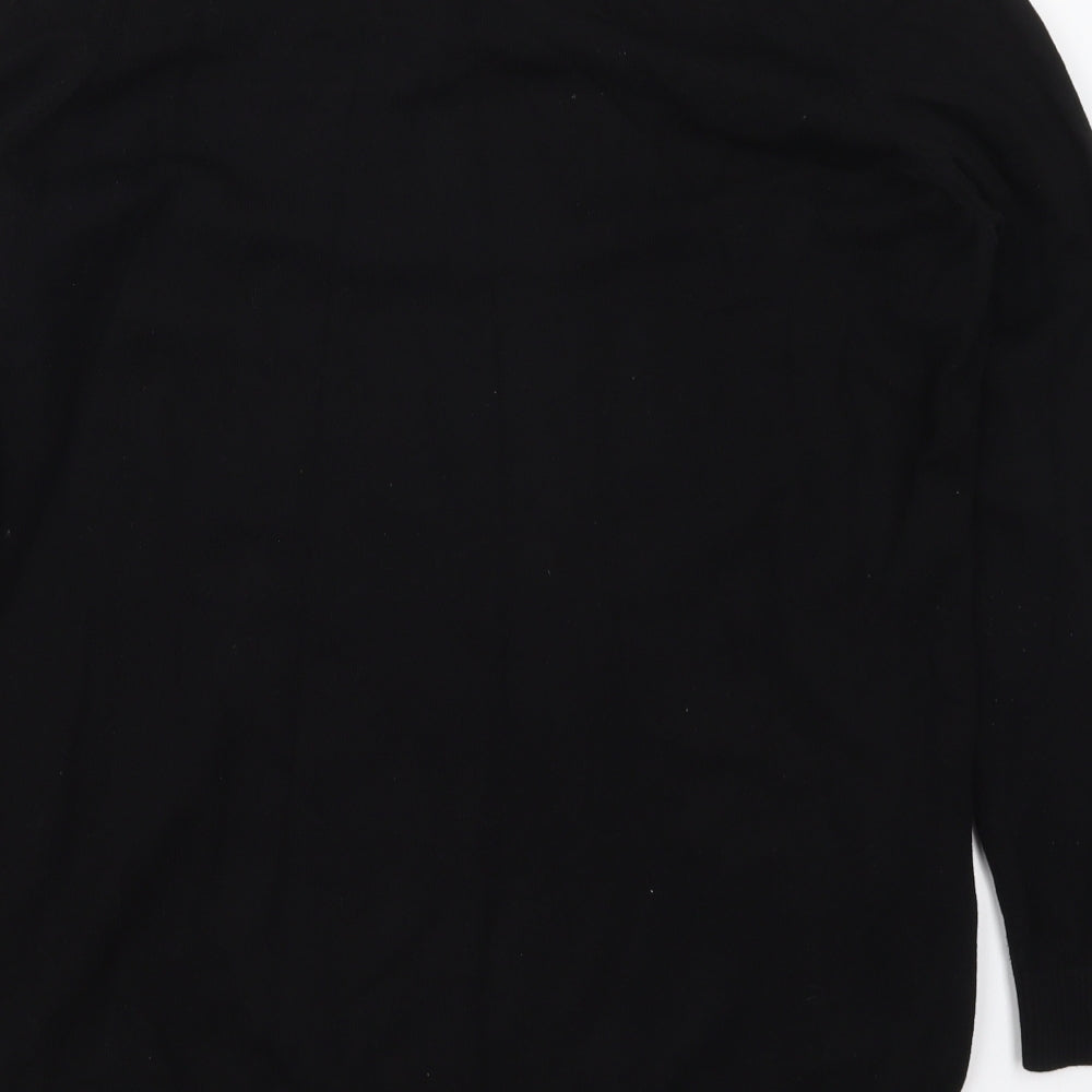 bonprix Womens Black V-Neck  Cotton Pullover Jumper Size XL