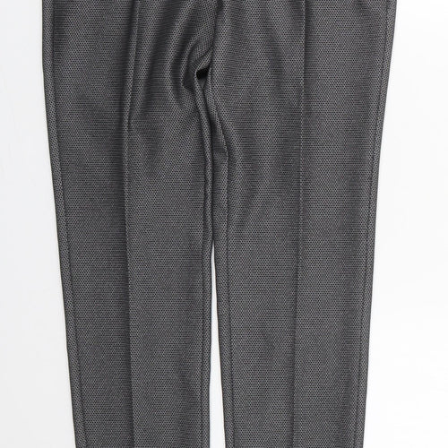 Atmosphere Womens Grey Geometric Polyester Trousers  Size 6 L30 in Regular Hook & Eye