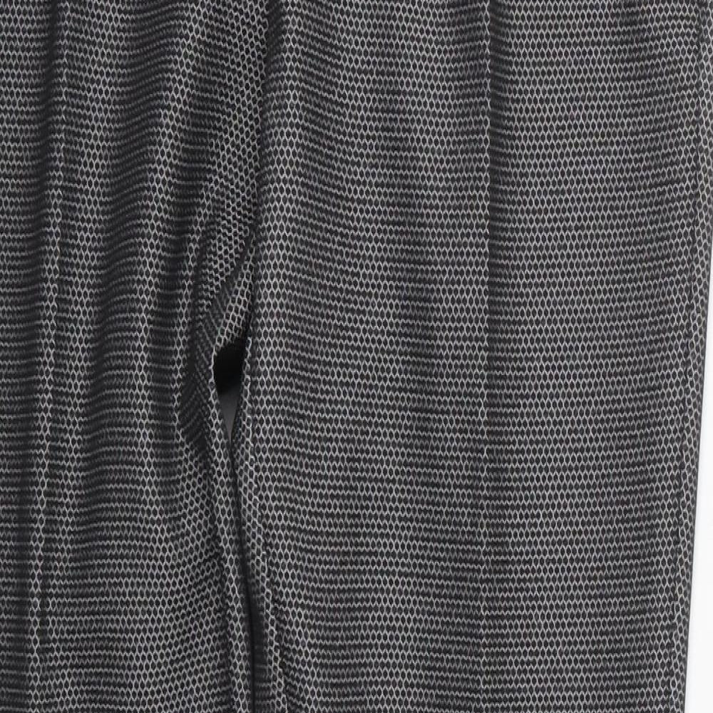 Atmosphere Womens Grey Geometric Polyester Trousers  Size 6 L30 in Regular Hook & Eye