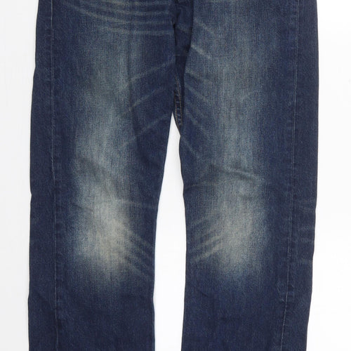 Firetrap Mens Blue  Cotton Straight Jeans Size 31 L31 in Regular Button