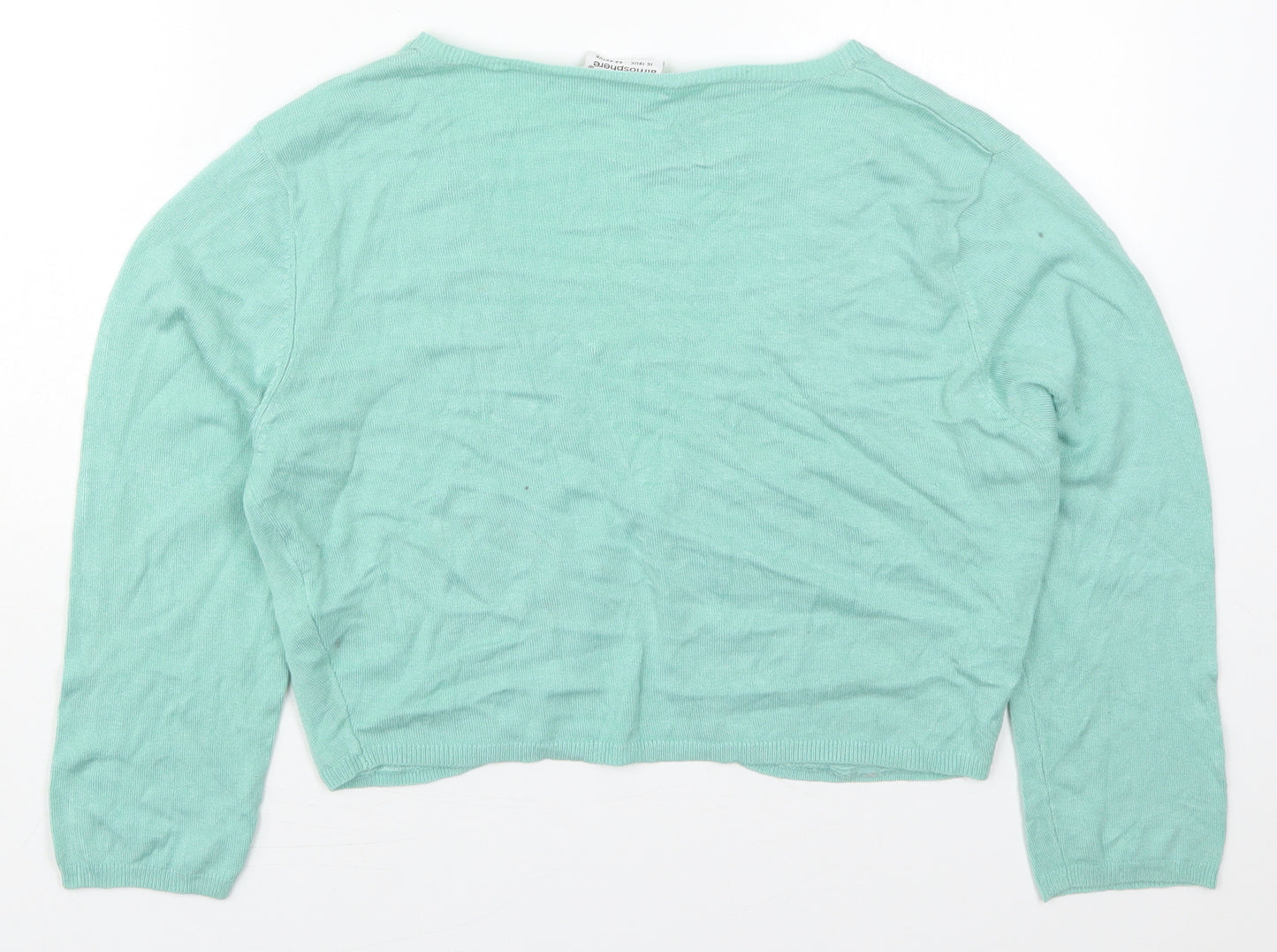 Atmosphere Womens Green V-Neck  Viscose Cardigan Jumper Size 16