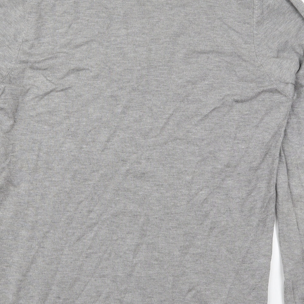 Zara Mens Grey V-Neck  Viscose Pullover Jumper Size L