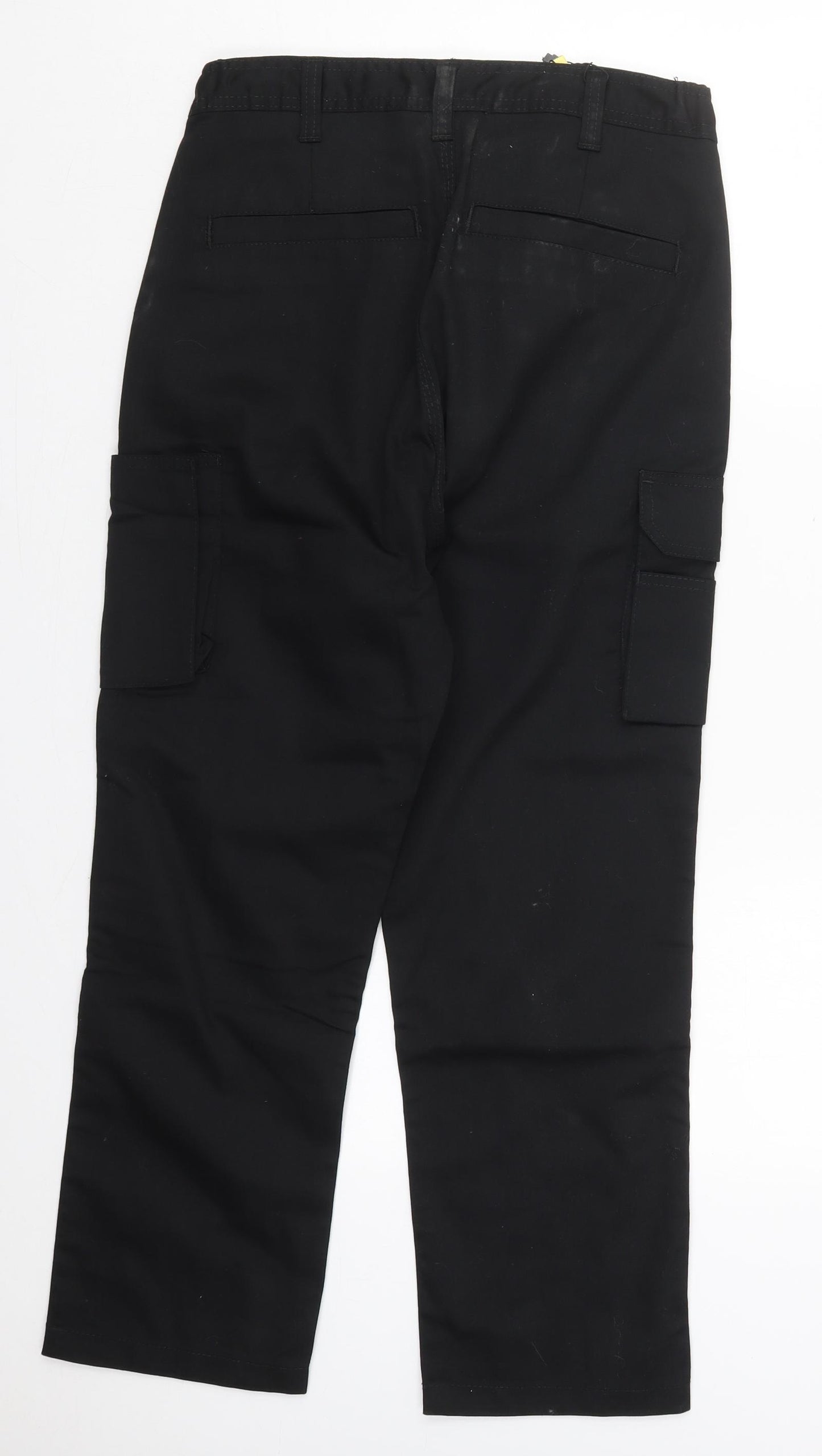 Orn Womens Black  Polyester Cargo Trousers Size 10 L27 in Regular Button