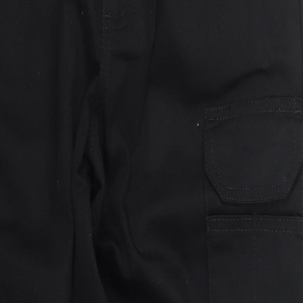 Orn Womens Black  Polyester Cargo Trousers Size 10 L27 in Regular Button