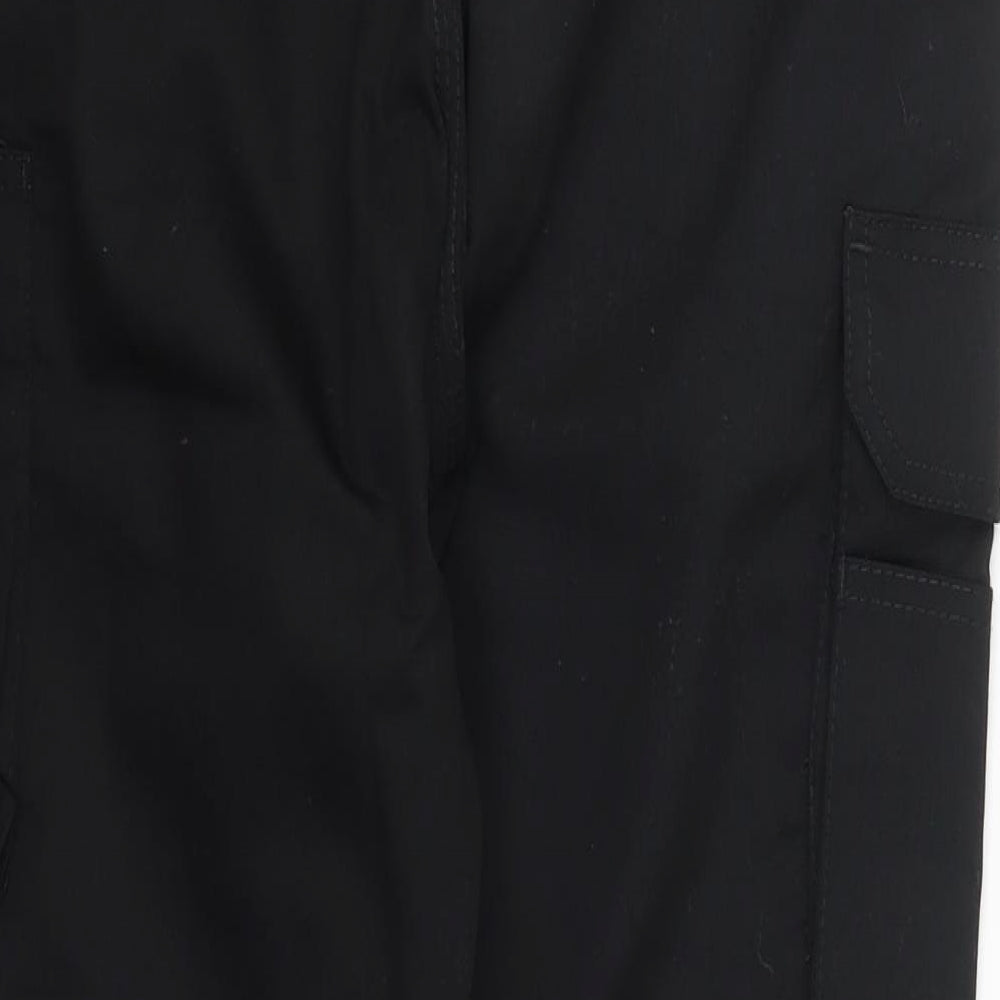 Orn Womens Black  Polyester Cargo Trousers Size 10 L27 in Regular Button