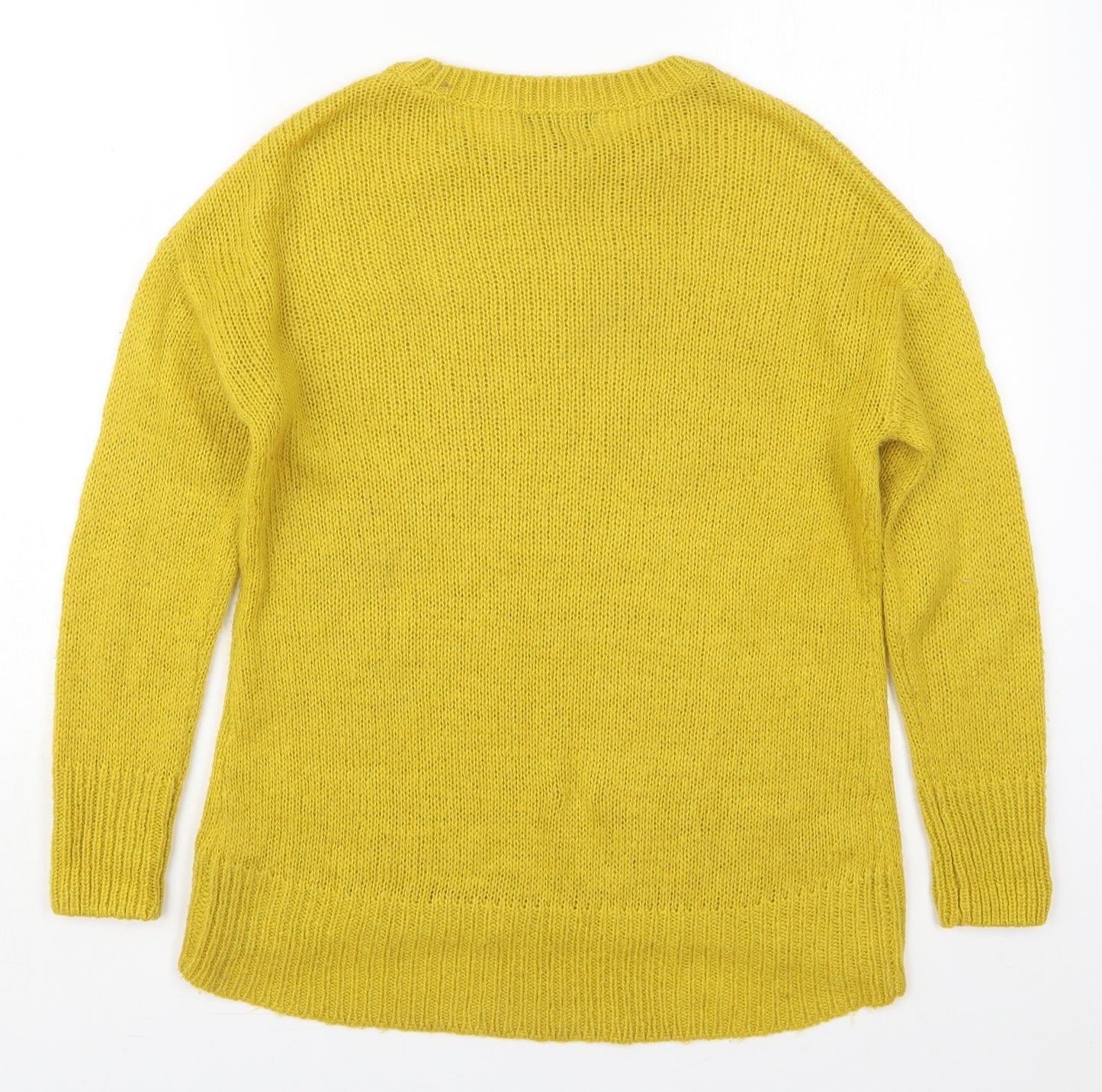 New Look Womens Yellow Crew Neck  Acrylic Pullover Jumper Size S