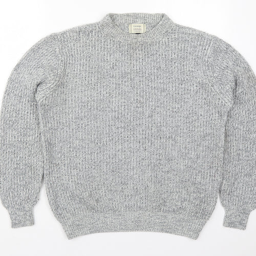 George Mens Grey Round Neck  Acrylic Pullover Jumper Size M