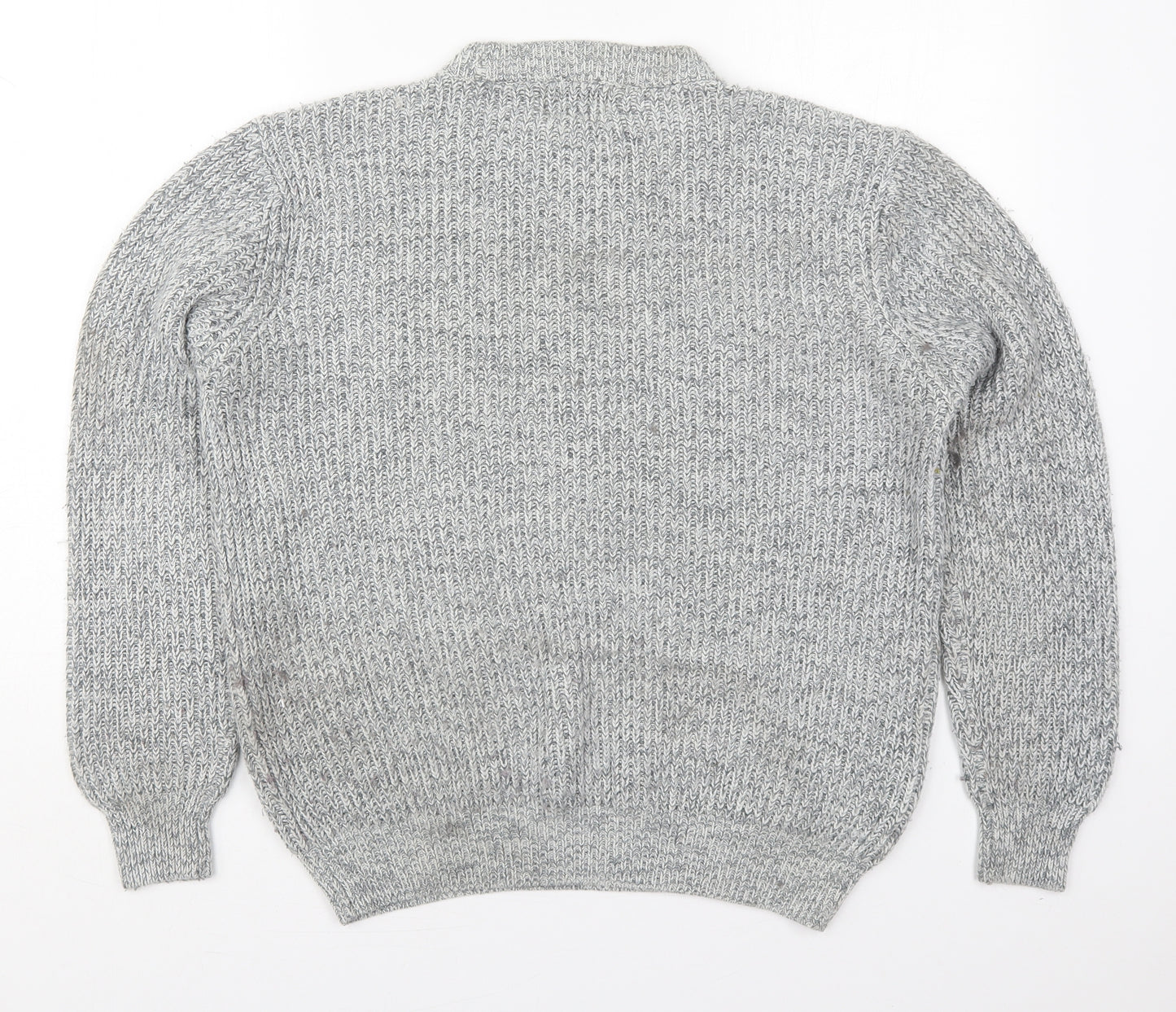 George Mens Grey Round Neck  Acrylic Pullover Jumper Size M