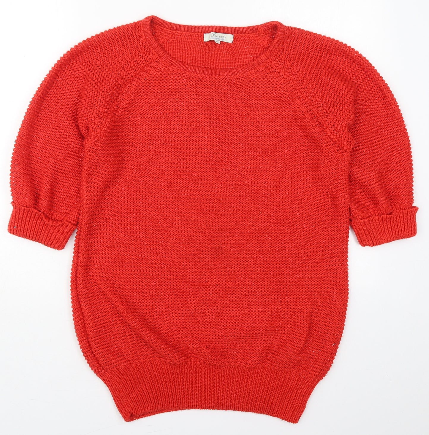 Peacocks Womens Red Round Neck  Polyester Pullover Jumper Size 12