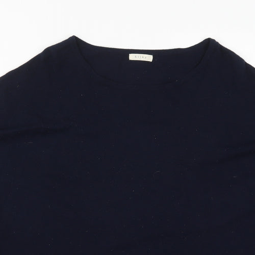 Kilky Womens Blue Round Neck  Viscose Pullover Jumper One Size