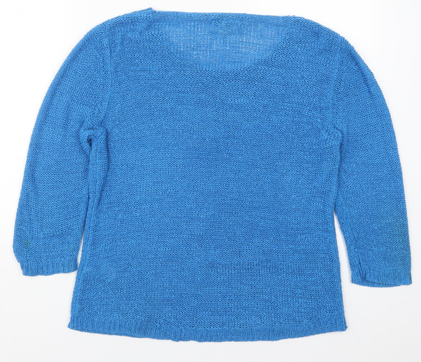 Papaya Womens Blue Round Neck  Acrylic Pullover Jumper Size 14
