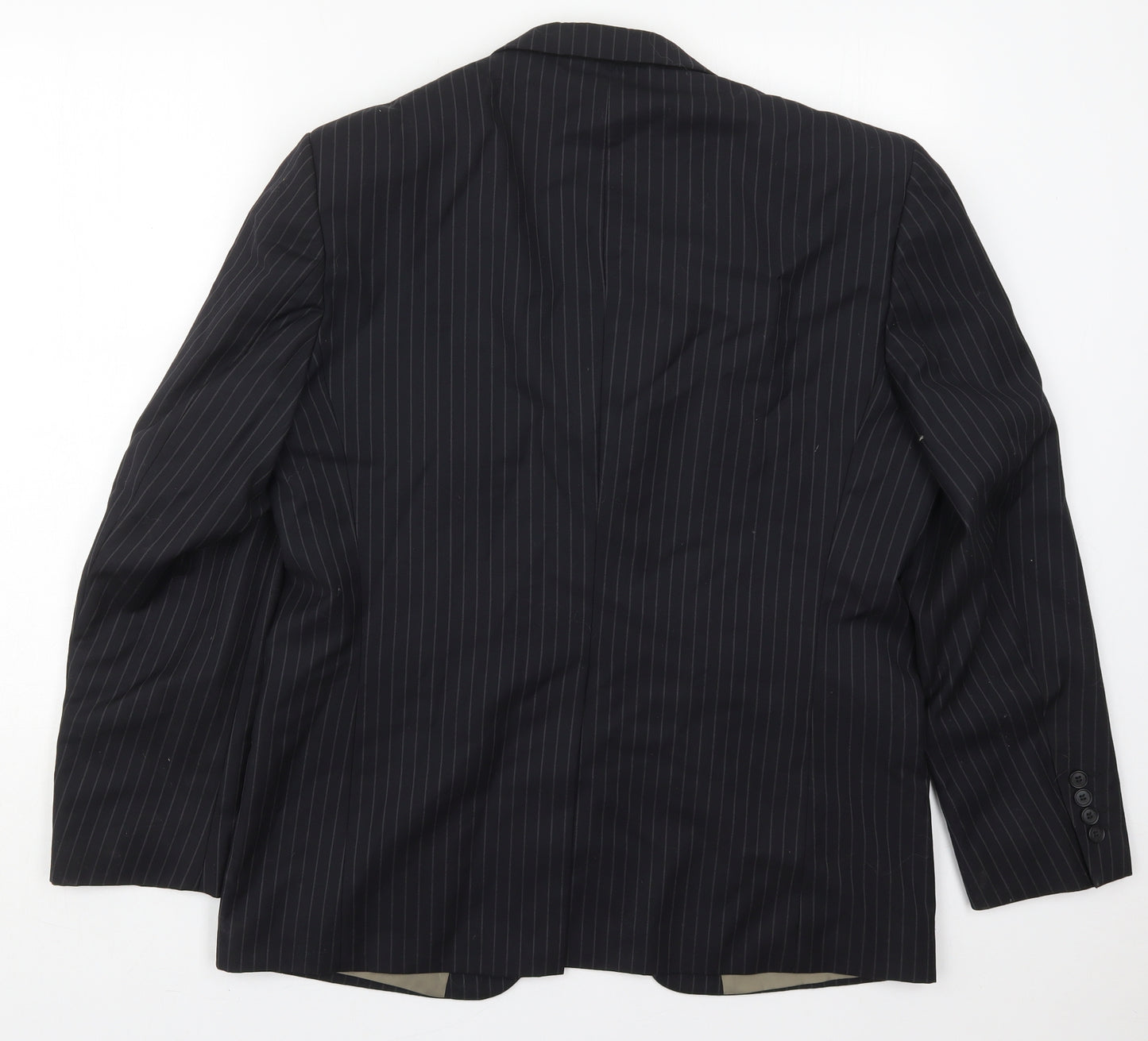 Marks and Spencer Mens Blue Striped Wool Jacket Suit Jacket Size 42