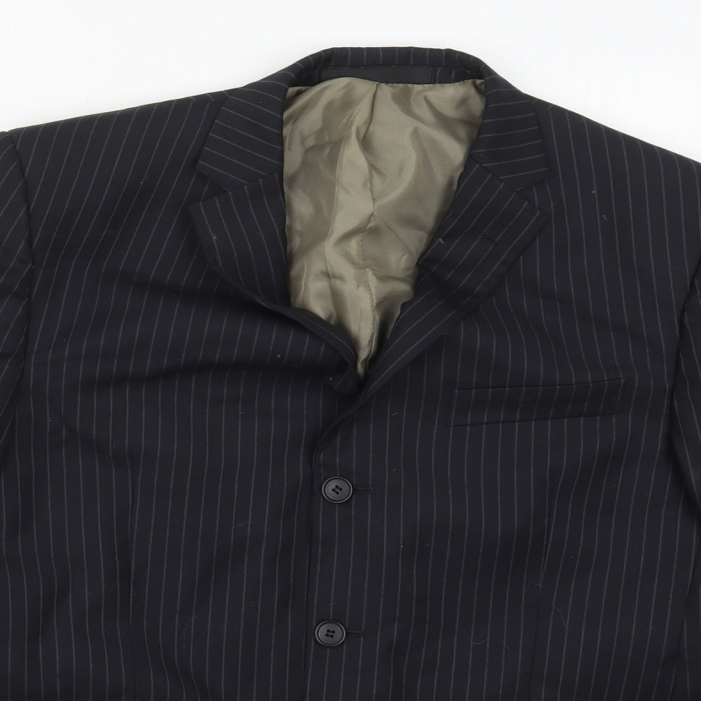 Marks and Spencer Mens Blue Striped Wool Jacket Suit Jacket Size 42