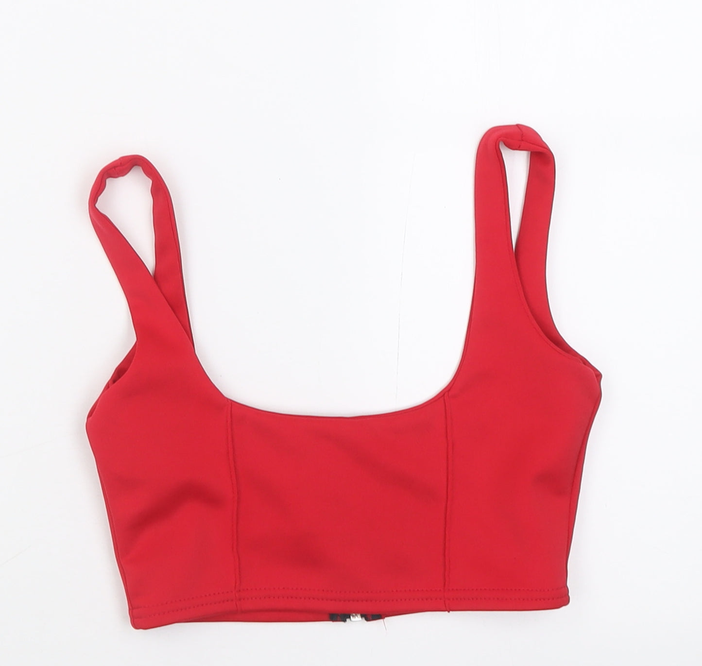 PRETTYLITTLETHING Womens Red  Polyester Cropped Tank Size 6 Square Neck