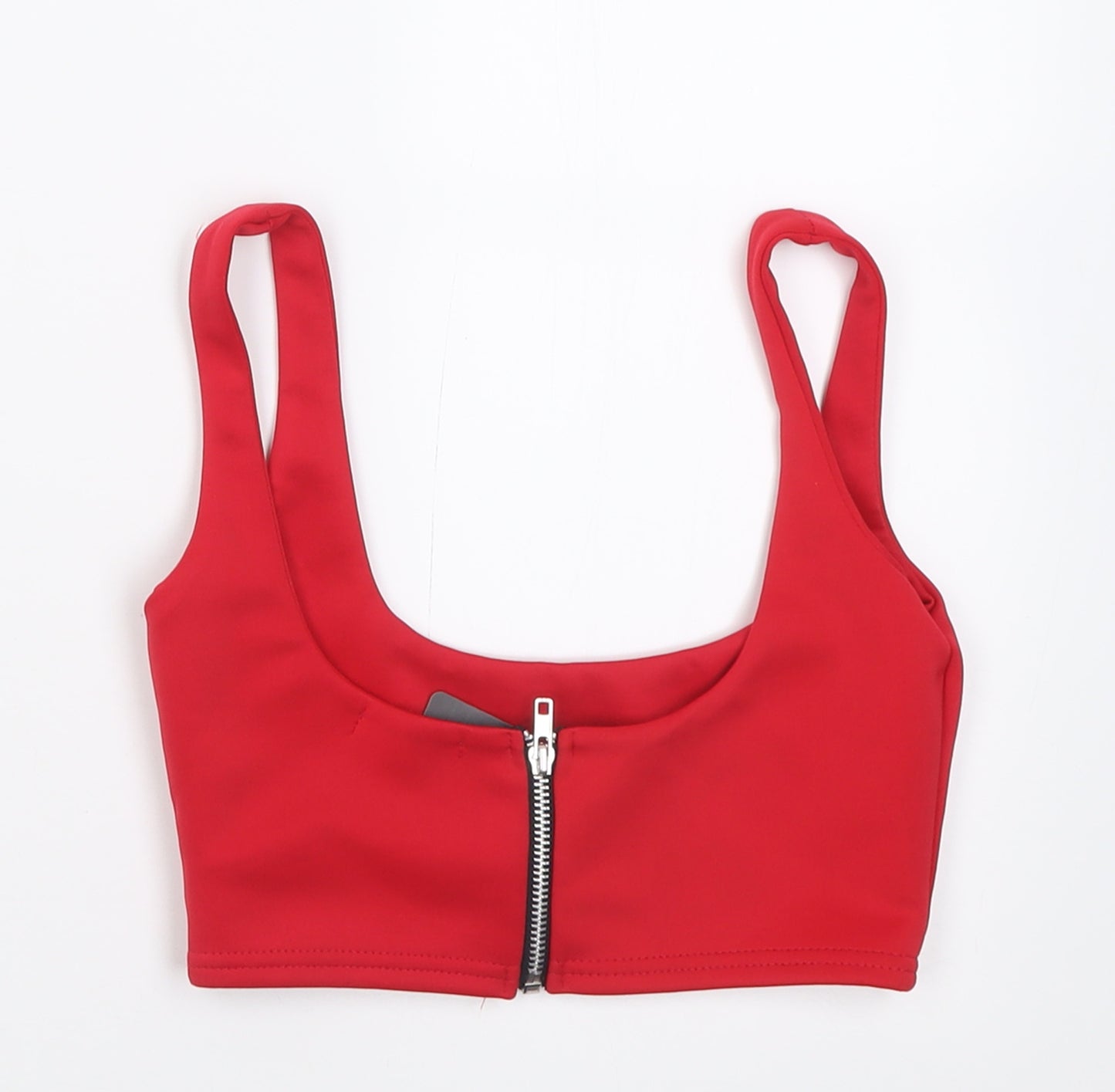 PRETTYLITTLETHING Womens Red  Polyester Cropped Tank Size 6 Square Neck