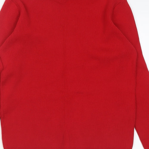 Atmosphere Womens Red Roll Neck  Cotton Pullover Jumper Size 16   - ribbed fabric