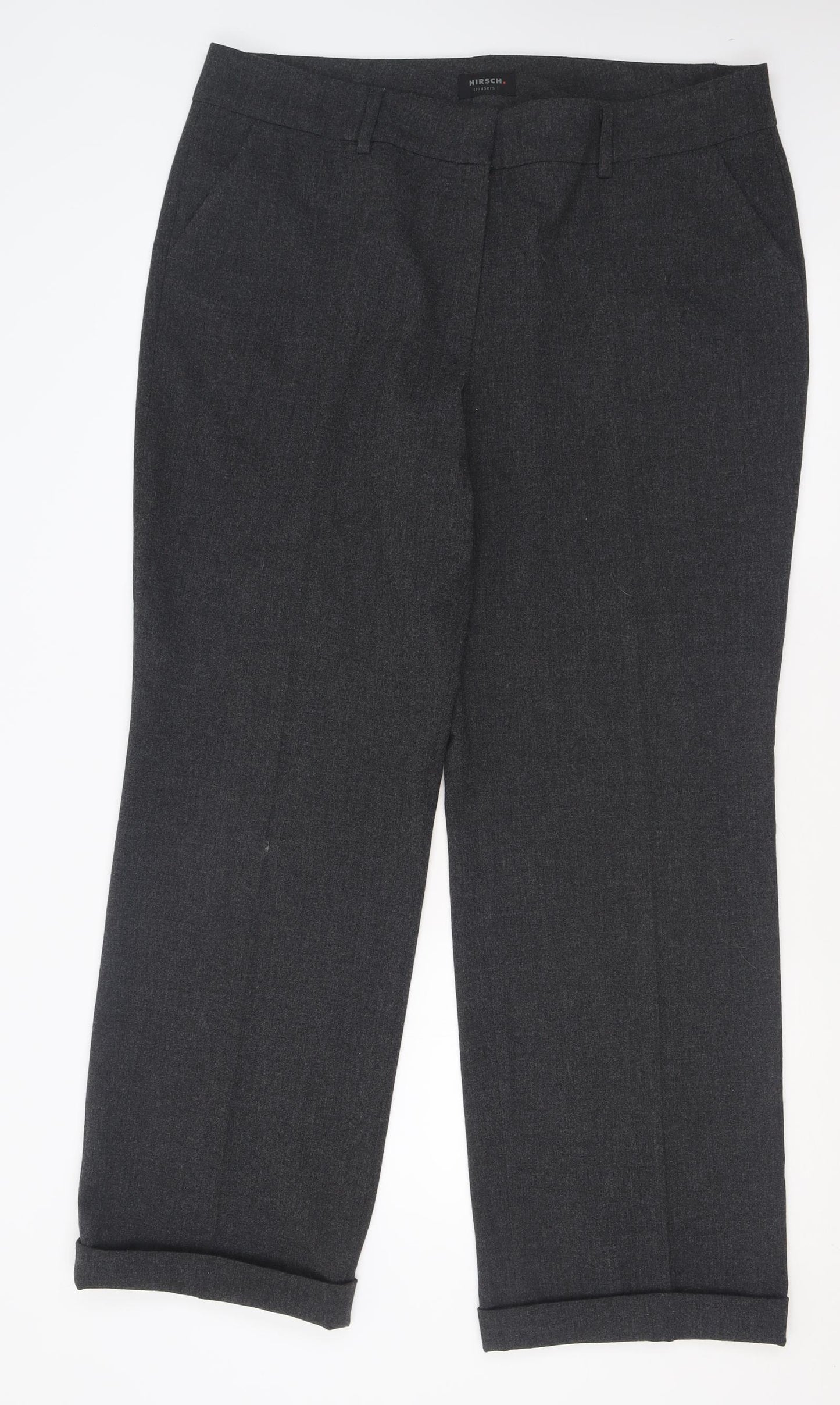 Hirsch Womens Grey  Polyester Trousers  Size 20 L30 in Regular Hook & Eye