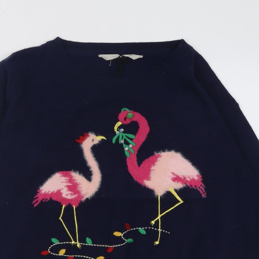 John Lewis Girls Blue Crew Neck  Nylon Pullover Jumper Size 10 Years  Pullover