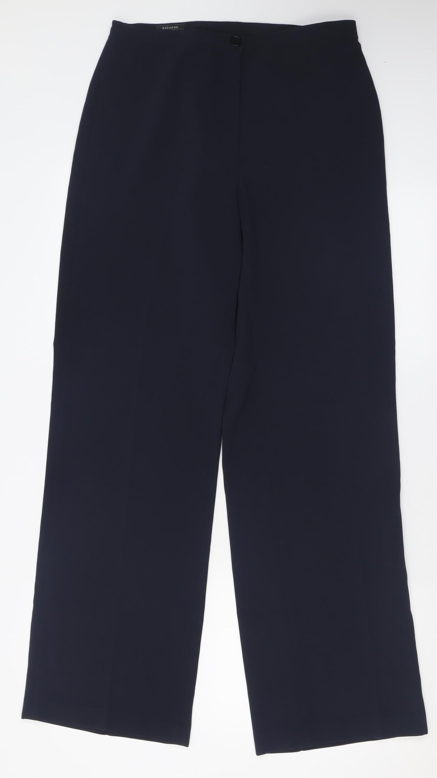 weekend bassler Womens Blue  Polyester Trousers  Size 12 L32 in Regular Button