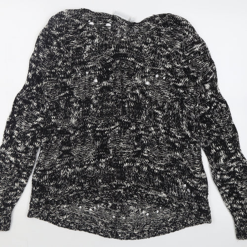 New Look Womens Black Boat Neck  Cotton Pullover Jumper Size 8