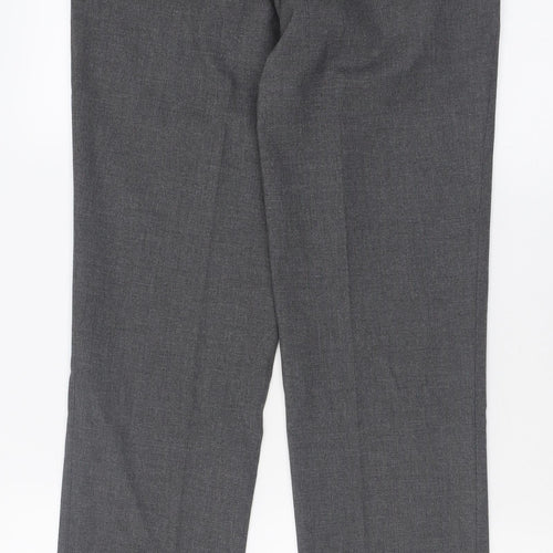 Marks and Spencer Mens Grey  Polyacrylate Fibre Trousers  Size 28 L31 in Regular Button
