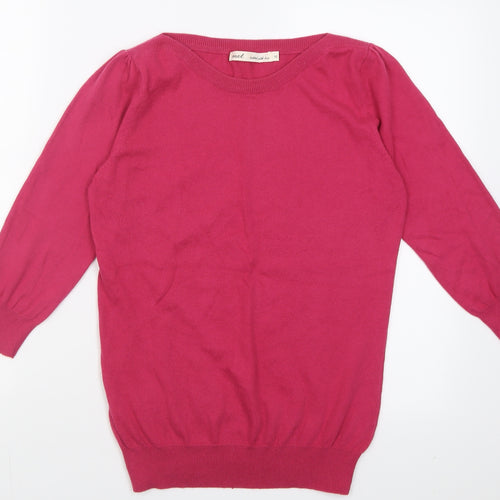 NEXT Womens Pink Boat Neck  Cotton Pullover Jumper Size 10