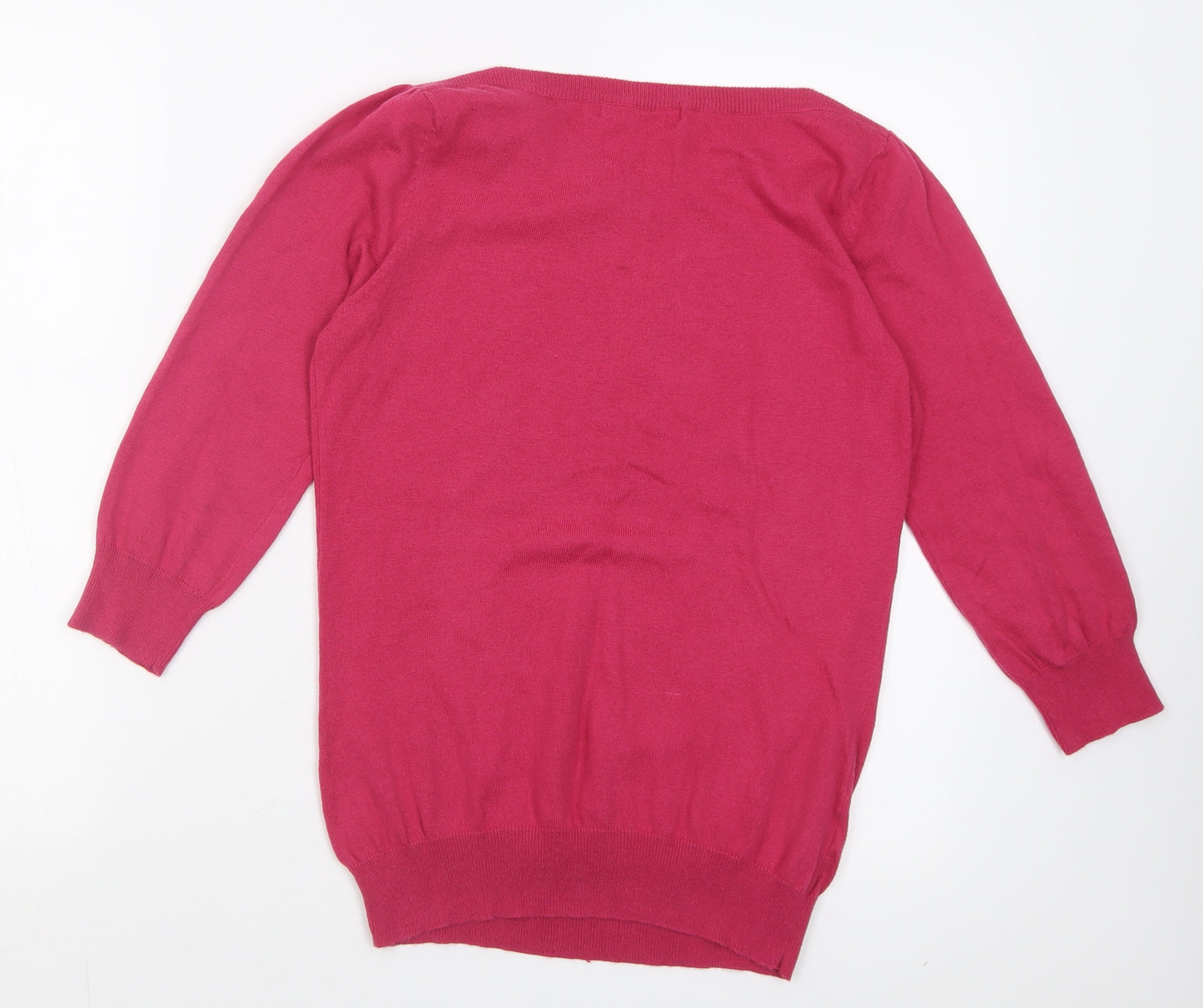 NEXT Womens Pink Boat Neck  Cotton Pullover Jumper Size 10