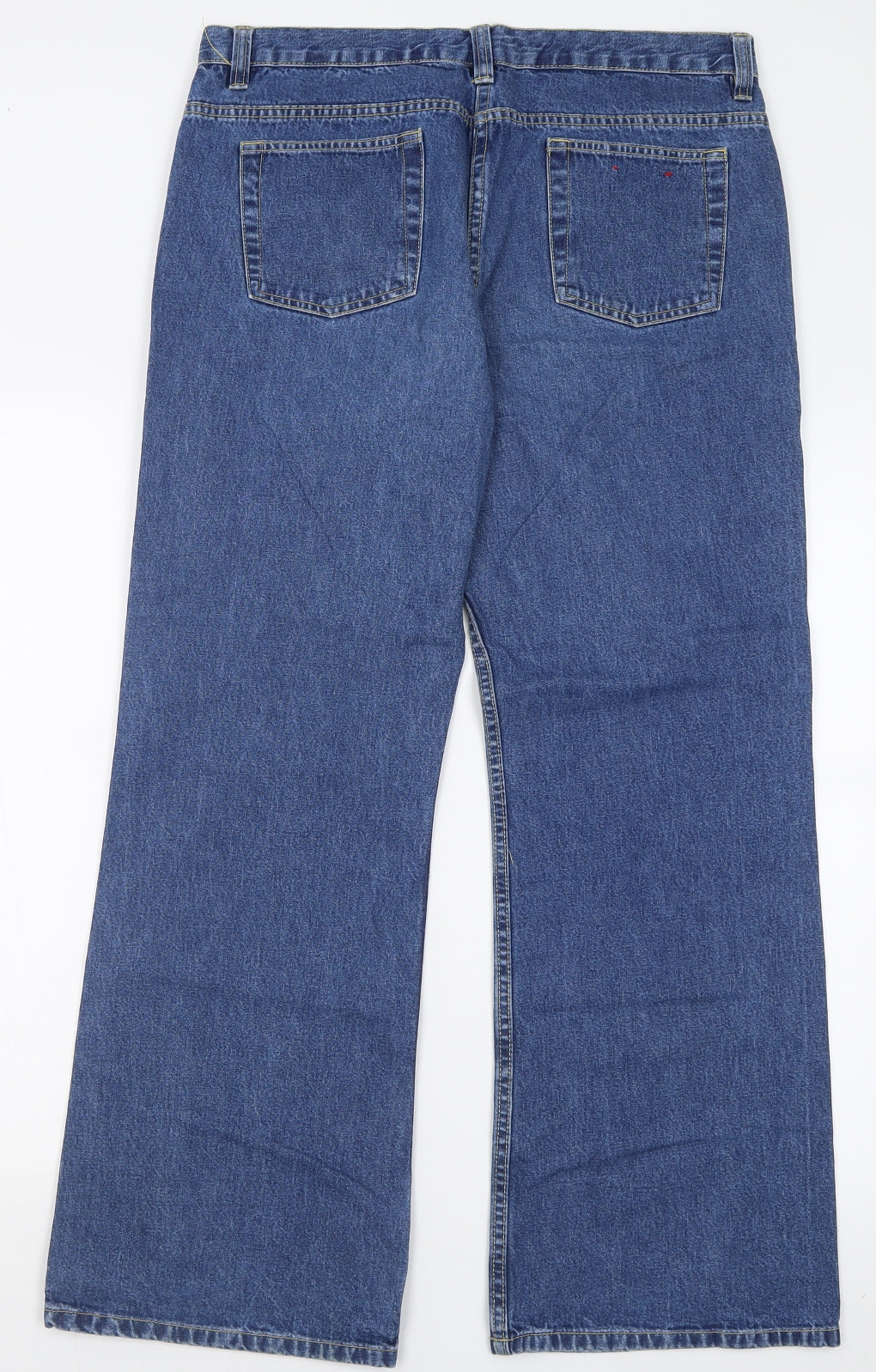 George Womens Blue  Cotton Straight Jeans Size 14 L29 in Regular Button