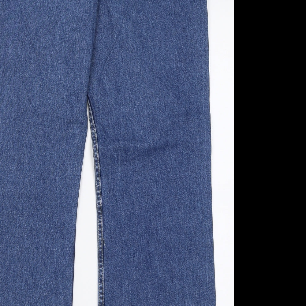 George Womens Blue  Cotton Straight Jeans Size 14 L29 in Regular Button