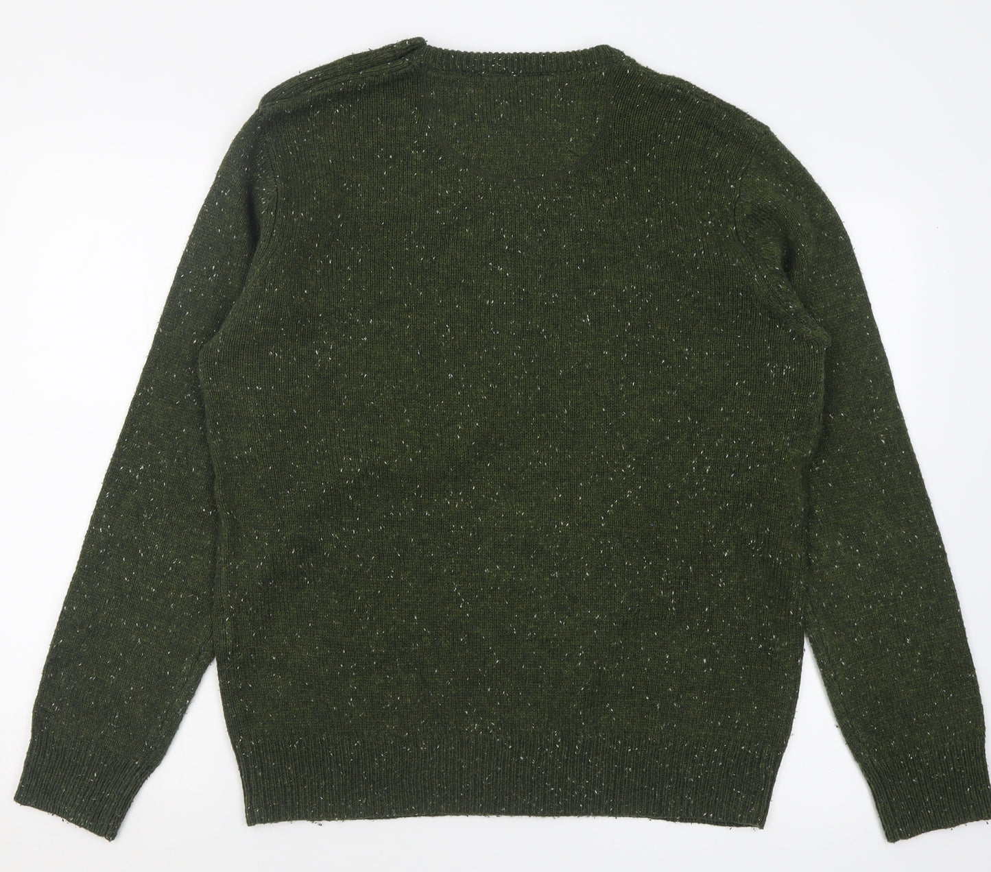 Cedar Wood State Mens Green Crew Neck  Acrylic Pullover Jumper Size L
