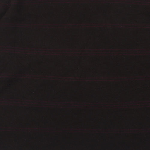 Blue Harbour Mens Brown V-Neck Striped Acrylic Pullover Jumper Size L