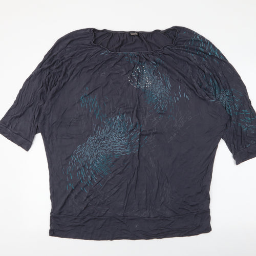 Vanilla Sugar  Womens Grey Floral  Jersey Blouse Size XL Boat Neck