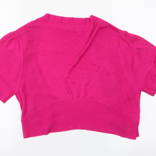 Anna Rose Womens Pink V-Neck  Viscose Cardigan Jumper Size M   - Cropped