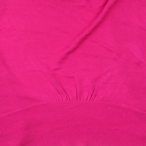 Anna Rose Womens Pink V-Neck  Viscose Cardigan Jumper Size M   - Cropped