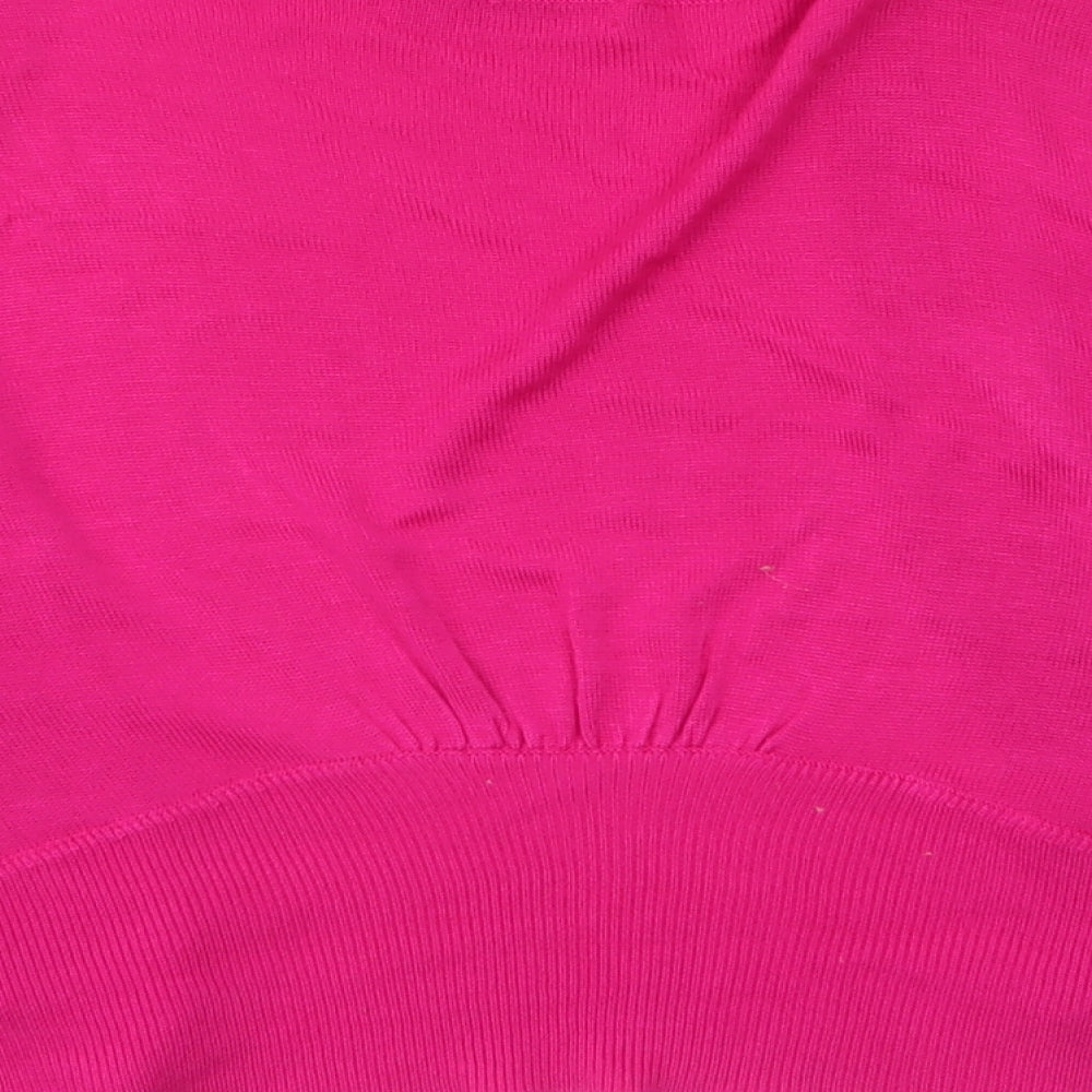 Anna Rose Womens Pink V-Neck  Viscose Cardigan Jumper Size M   - Cropped