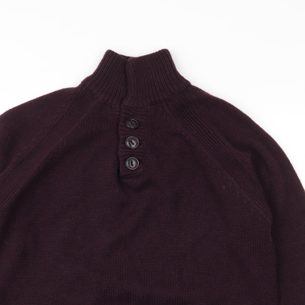 Industrialize Womens Purple High Neck  Acrylic Pullover Jumper Size S