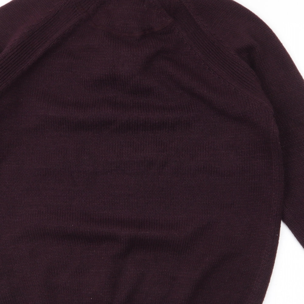 Industrialize Womens Purple High Neck  Acrylic Pullover Jumper Size S